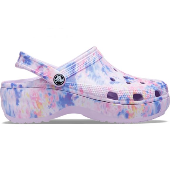 NEW CROCS Size 10 Women's Classic Platform Tie-Dye Graphic Clog - Picture 4 of 6